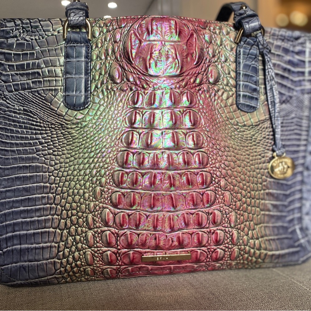 Brahmin Radiance Ombre Melbourne Crocodile Textured Leather Shoulder Bag